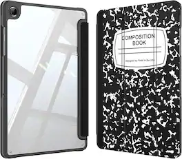 Fintie - Clear Case for Samsung Galaxy Tab A11+ / Tab A9+ 11 Inch, Shockproof Transparent Back Cover, Viewing & Typing Angles - Composition Book