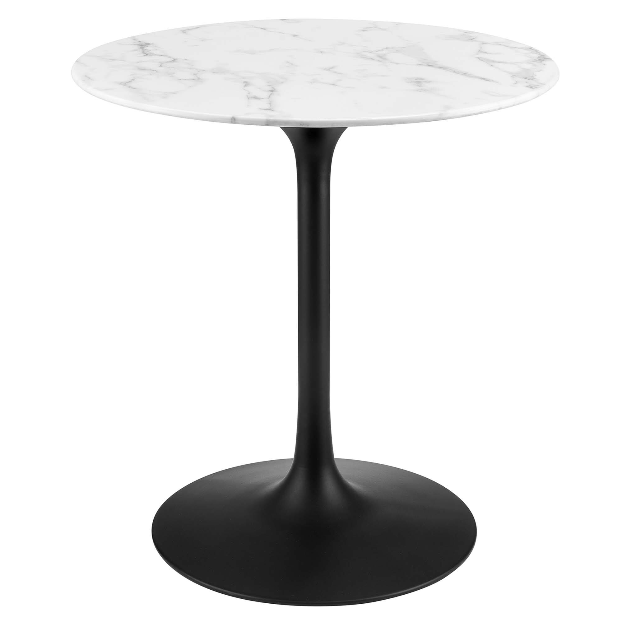 Angle. Modway - Lippa Round 28" Dining Table - Black White.