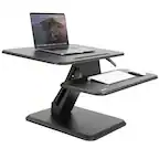 Front. Mount-It! - Height Adjustable Compact Standing Desk Converter with Gas Spring Lift and Integrated Device Slot, Black - Black.