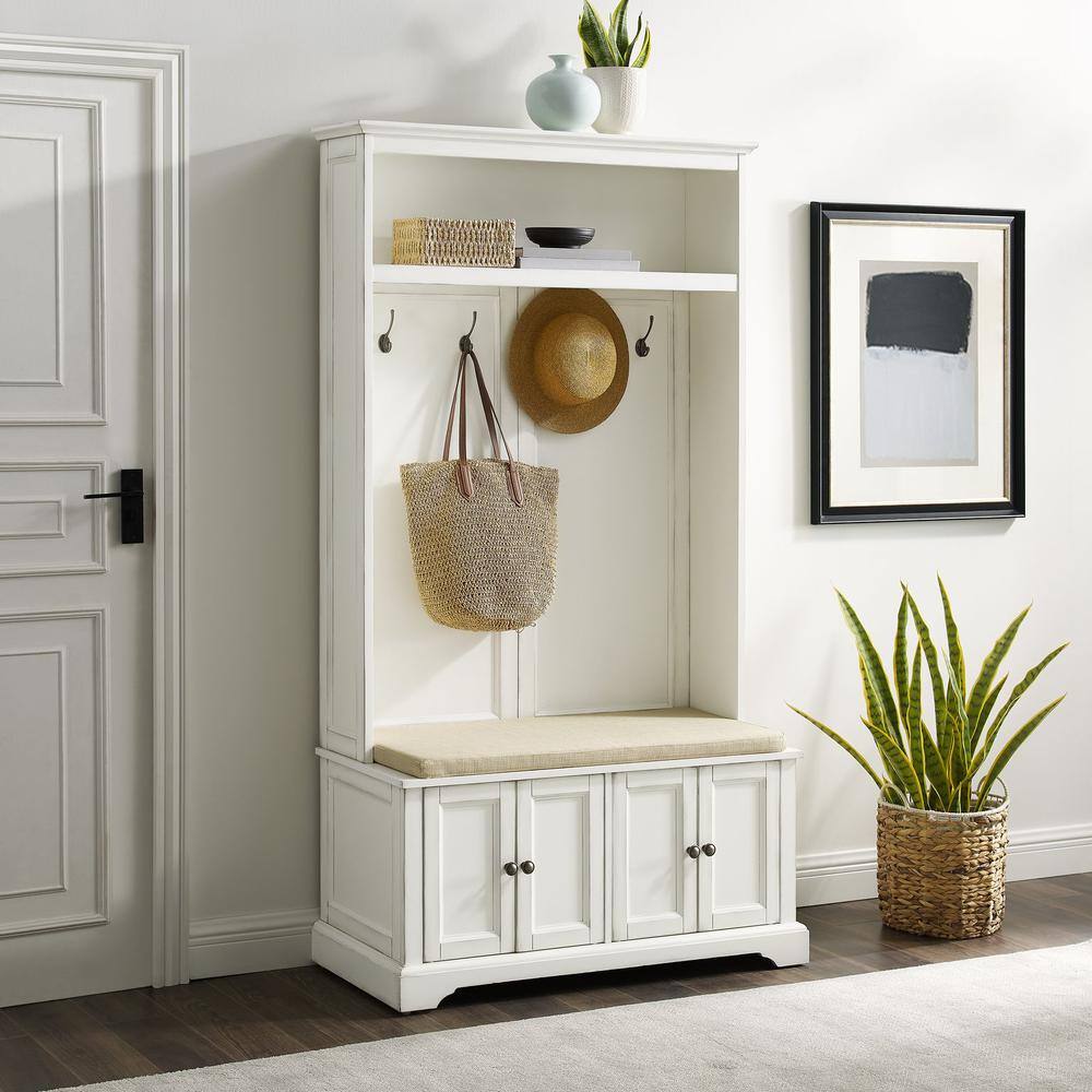 Alt View 5. Crosley Furniture - Holbrook Hall Tree - Distressed White.