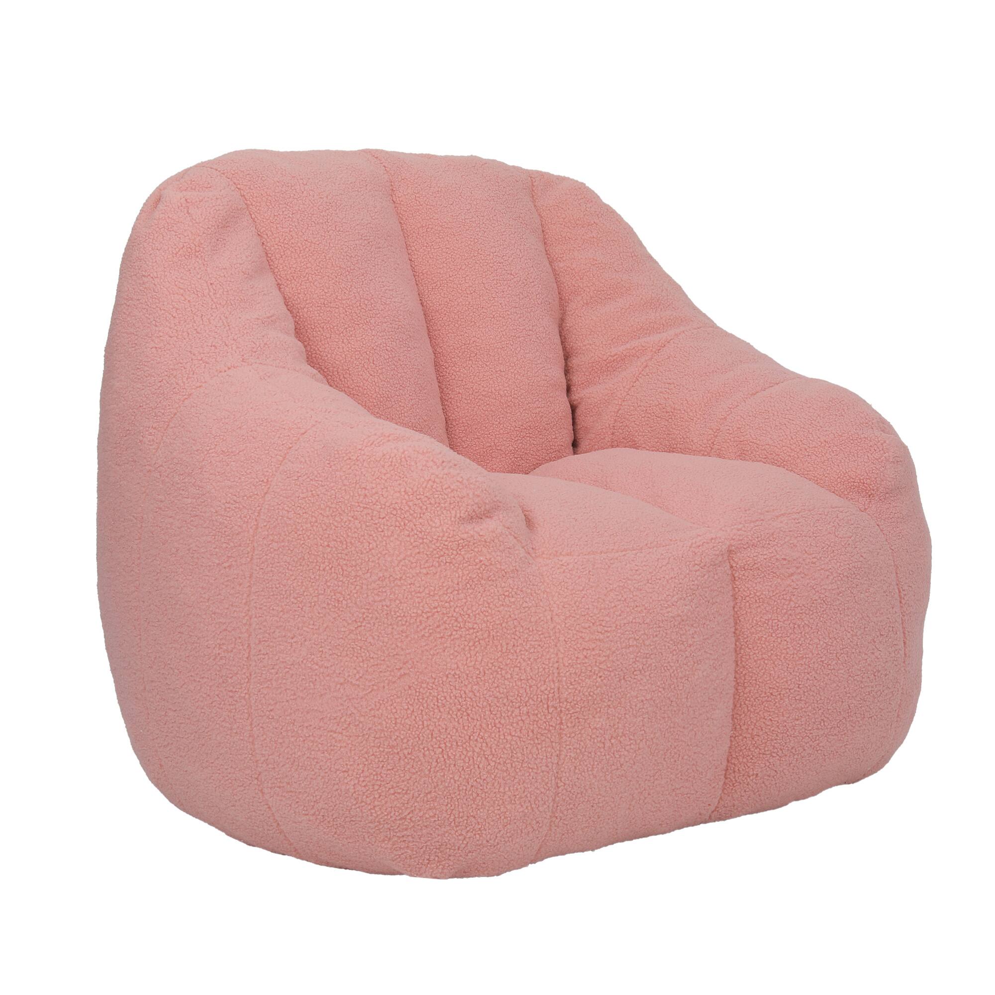 Alt View 4. GOODSILO - Large Faux Fur Bean Bag Chair with Memory Foam Filling for Ultimate Comfort and Support - Pink.