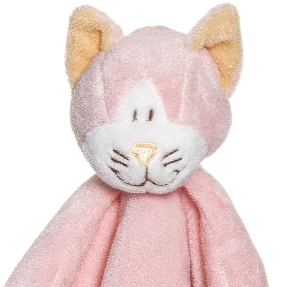 Alt View 1. TriAction Toys - Teddykompaniet Diinglisar Collection 11 Inch Plush Animal Blanket | Cat - Pink.