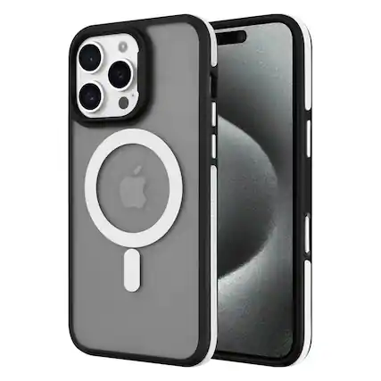 Front. Entronix - Entronix Magnetic Phone Case for iPhone 16 Pro Max - Translucent Matte with Rugged Edges - White.