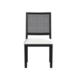 Picket House Furnishings - Grenada Dining Chair with White Fabric - Black