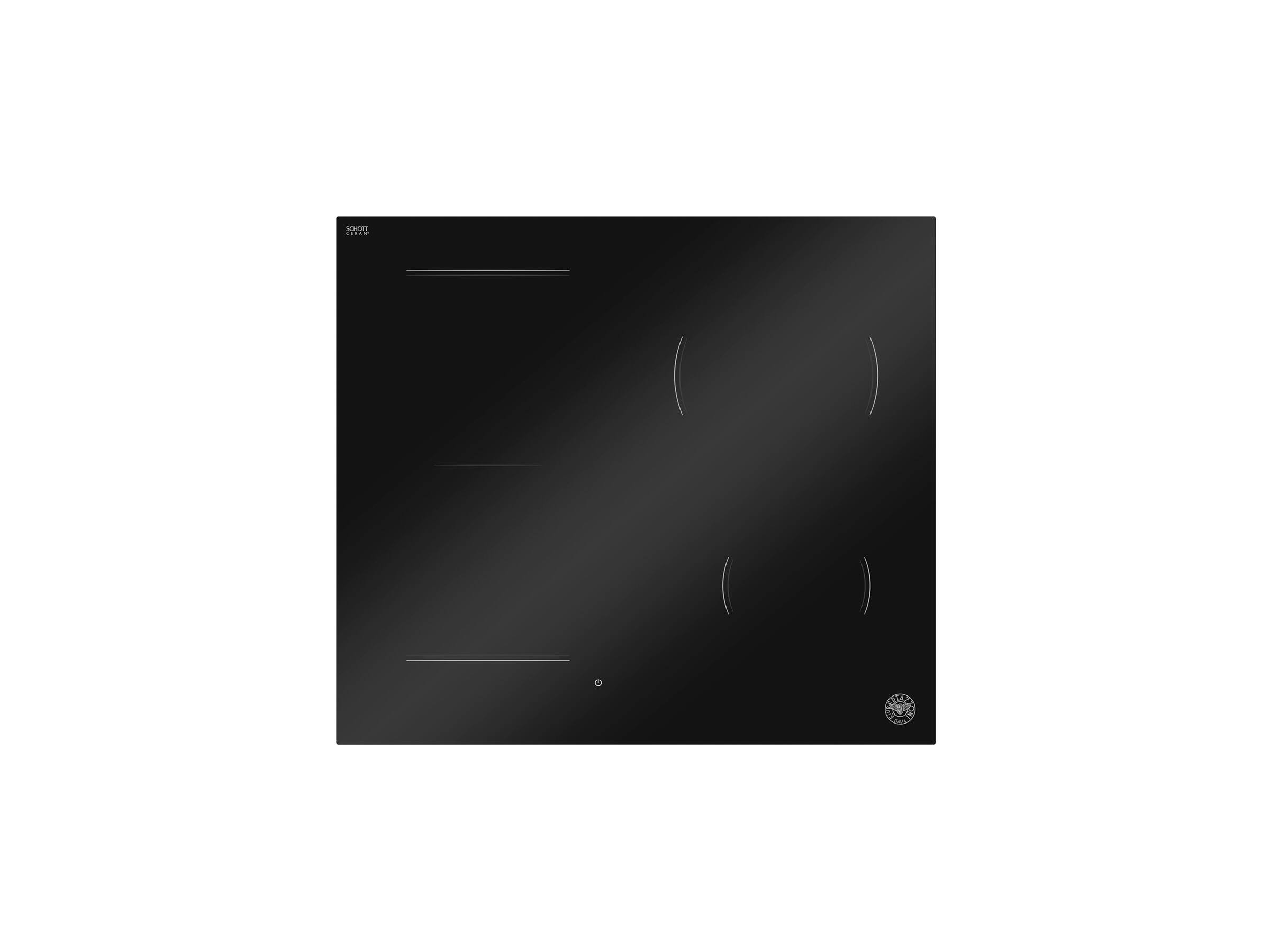 Front. Bertazzoni - 24" Bertazzoni Built-In Electric Induction Cooktop - Black Glass - Black Glass.