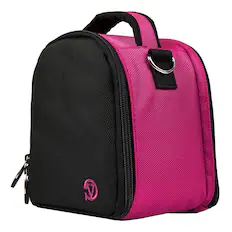 Front. Kitcheniva - Small DSLR Camera Shoulder Bag Case For Canon EOS Rebel Hot Pink - Hot Pink.