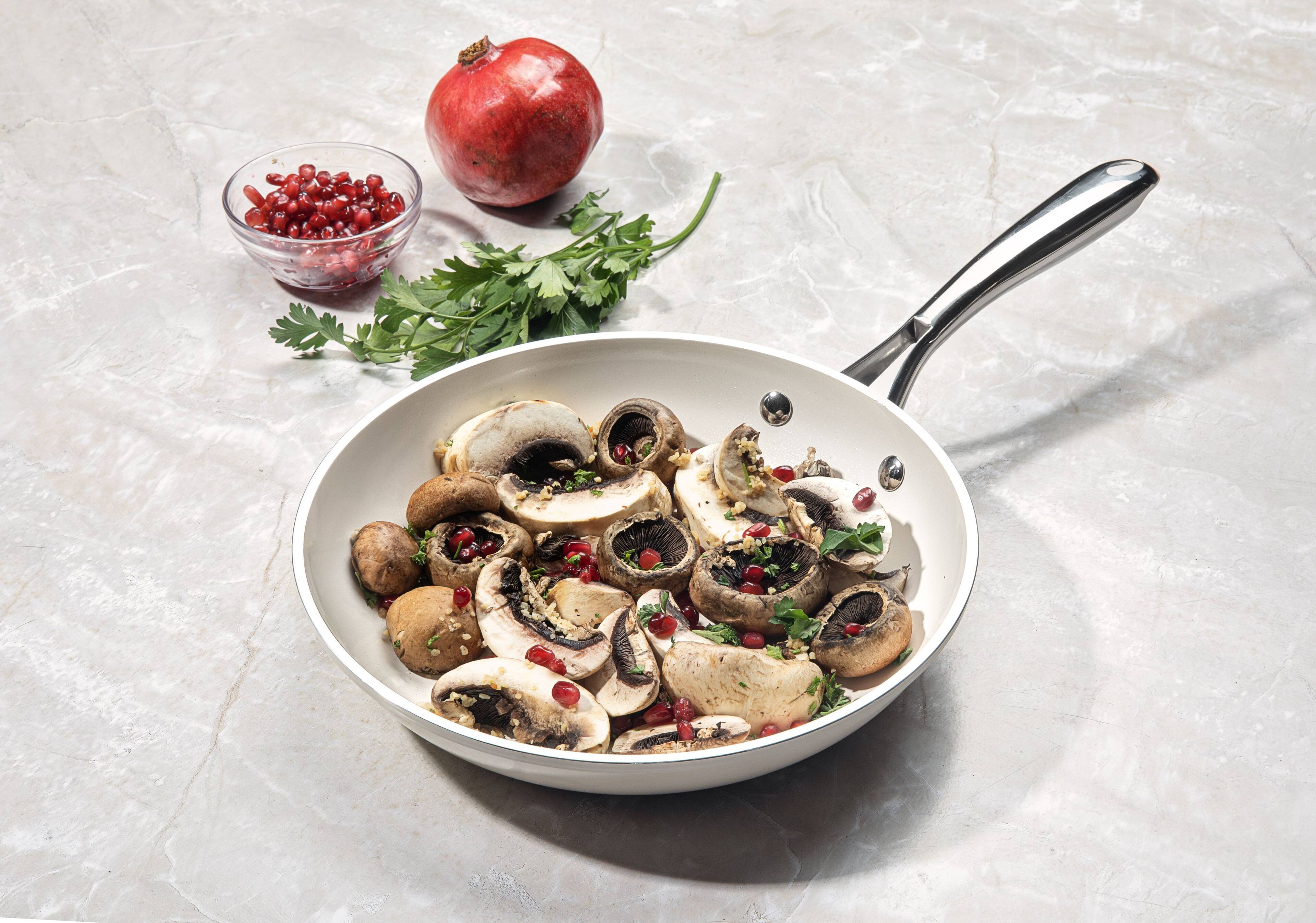 Alt View 4. Gotham Steel - Gotham Steel Cream 12'' Ultra Nonstick Ceramic Fry Pan with Stay Cool Handle - Cream.