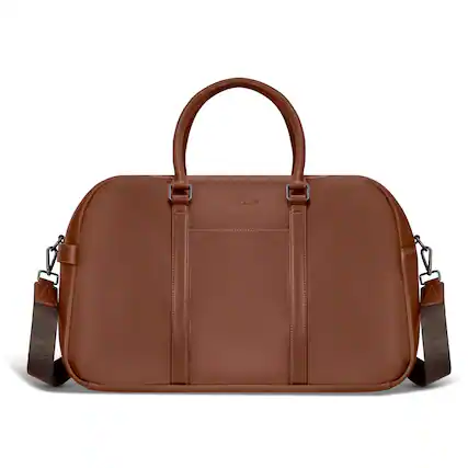 Front. Champs - Onyx Collection Leather Duffel Laptop Bag - Brown.