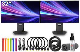 LG - UltraGear 32GX870A-B 32" Dual-Mode Gaming Monitor Bundle (2-Pack) + Cable Ties + More