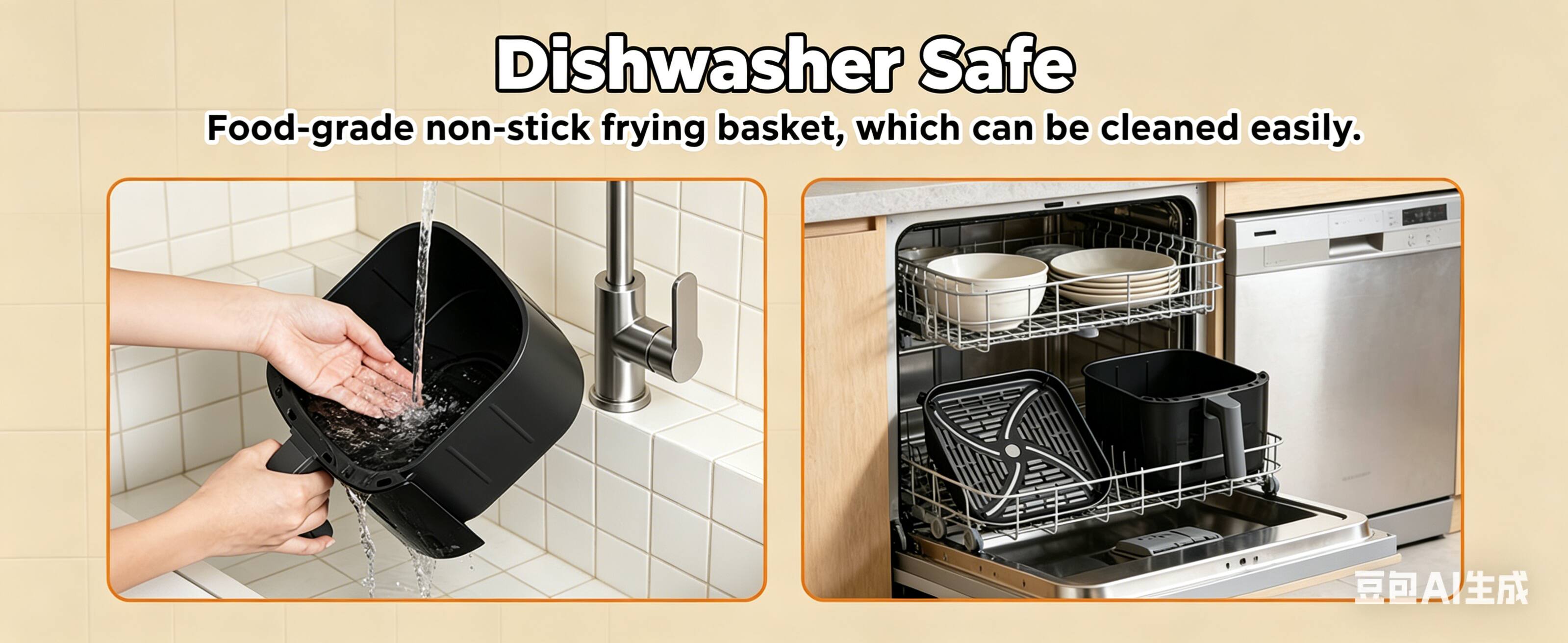 Dishwasher Safe

Food-grade non-stick frying basket, which can be cleaned easily.
