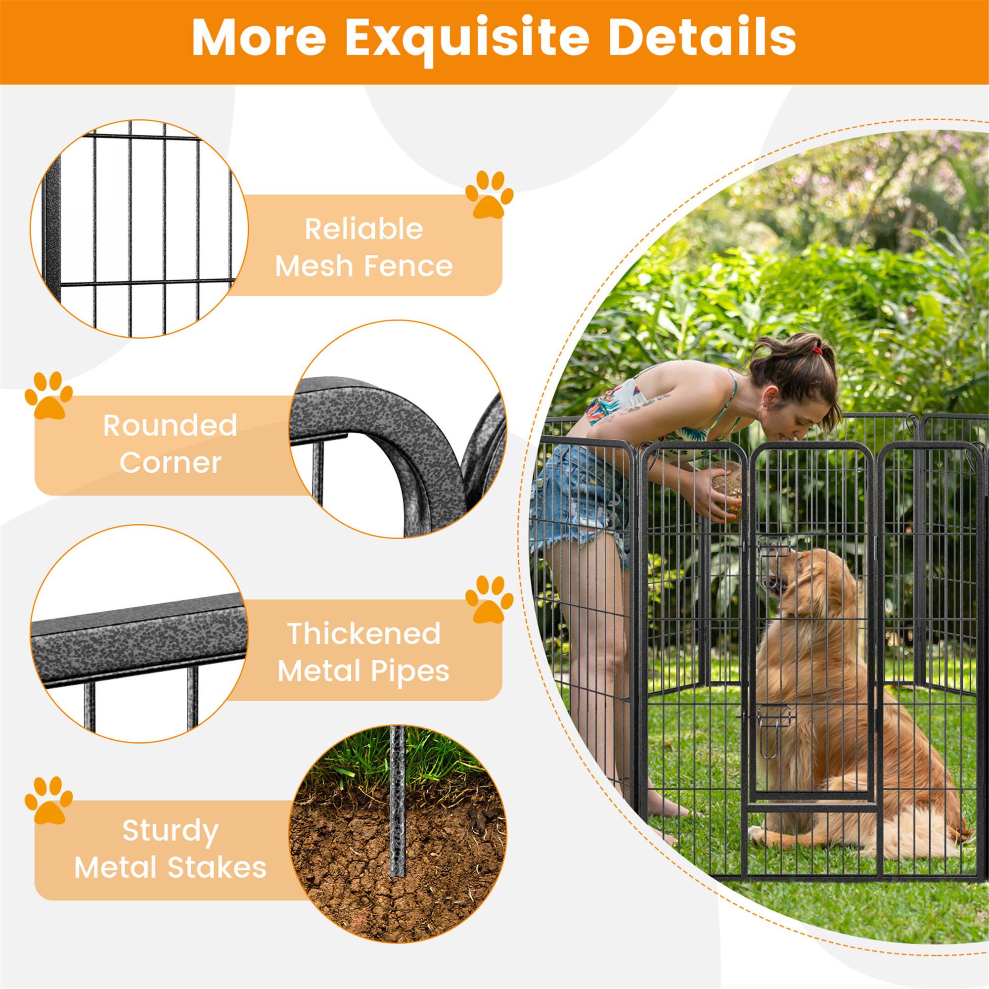 More Exquisite Details

- Reliable Mesh Fence
- Rounded Corner
- Thickened Metal Pipes
- Sturdy Metal Stakes