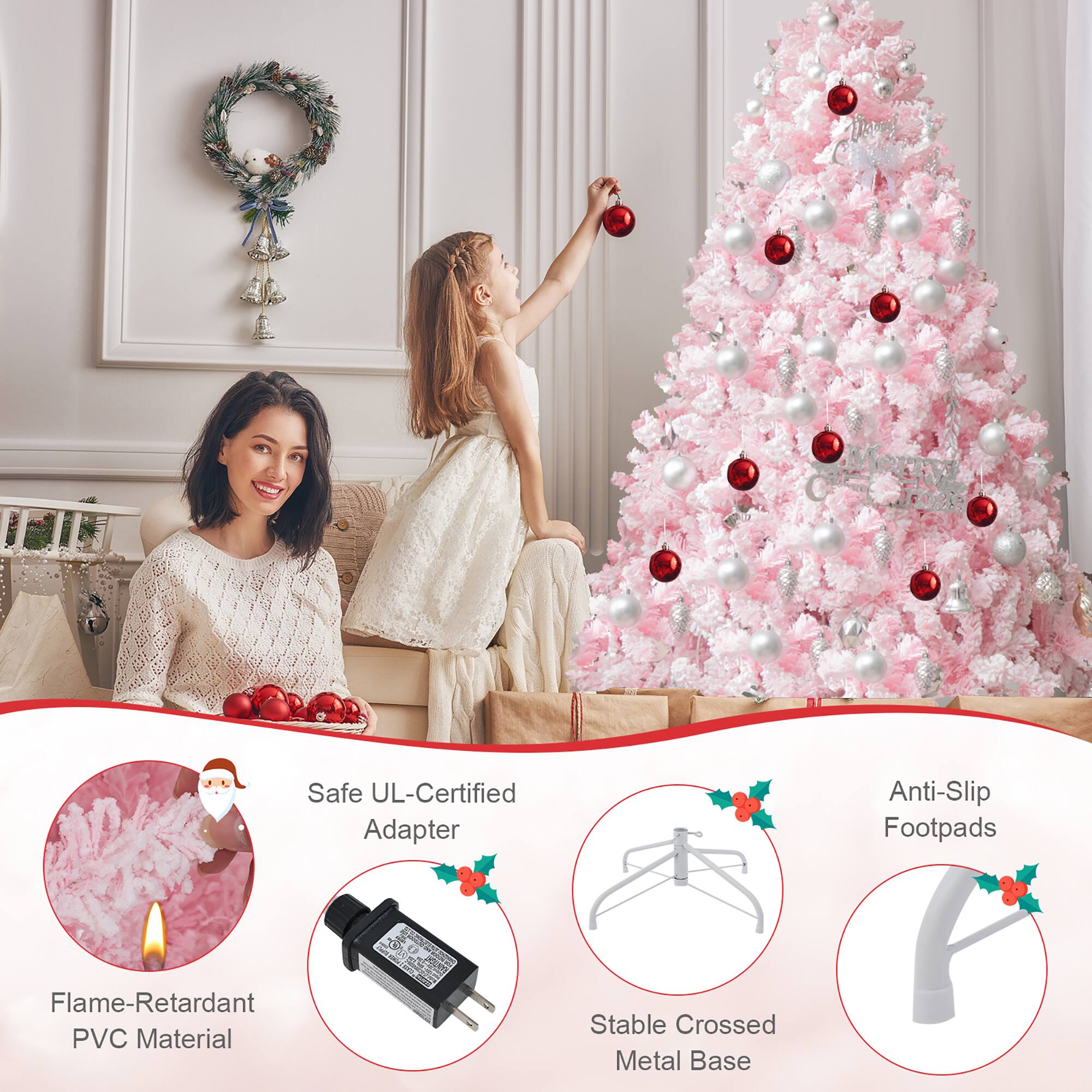 - Safe UL-Certified Adapter
- Flame-Retardant PVC Material
- Stable Crossed Metal Base
- Anti-Slip Footpads