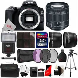 Canon - EOS 250D Rebel SL3 Camera with EF-S 18-55mm f/4-5.6 IS STM Lens + Top Kit