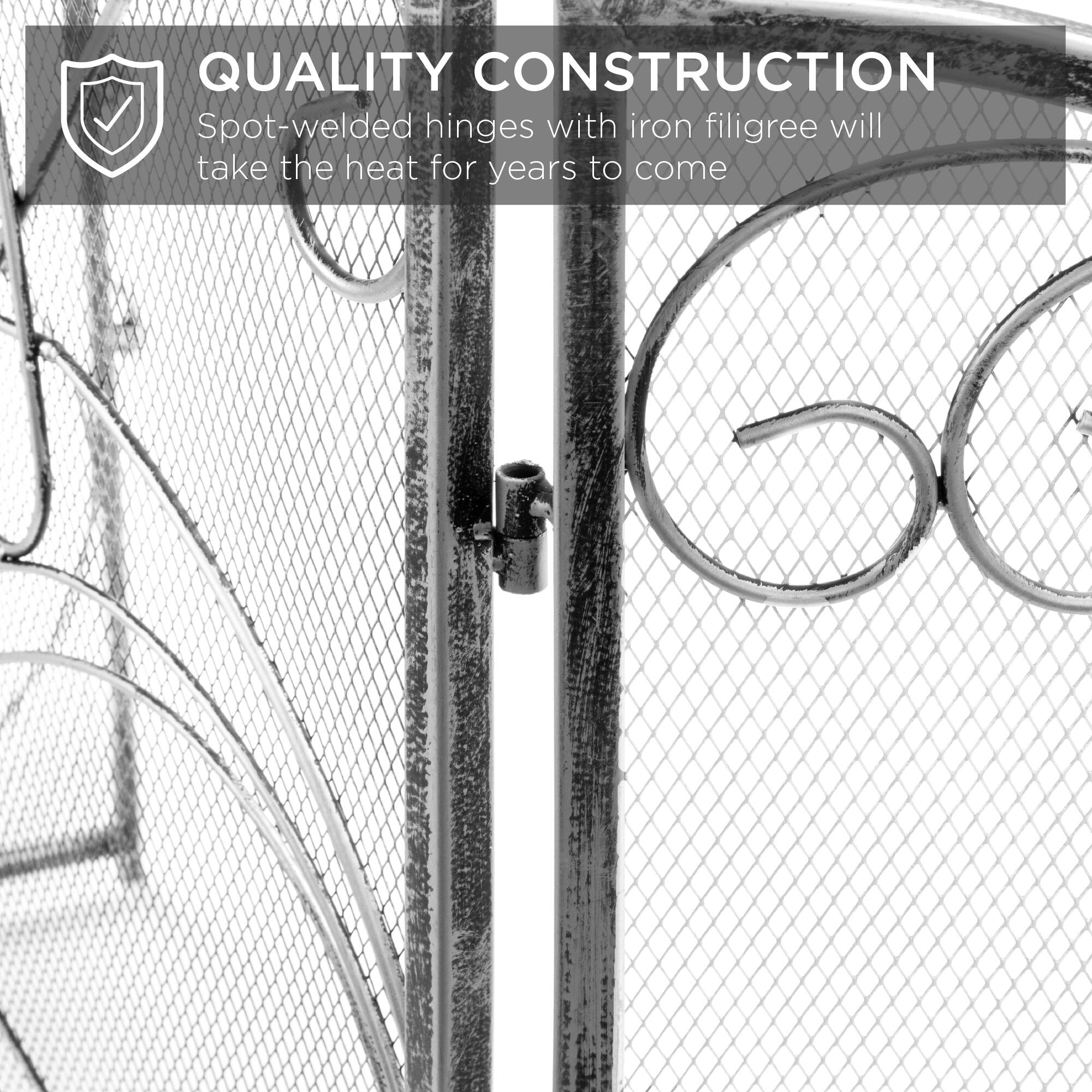 QUALITY CONSTRUCTION

Spot-welded hinges with iron filigree will take the heat for years to come.