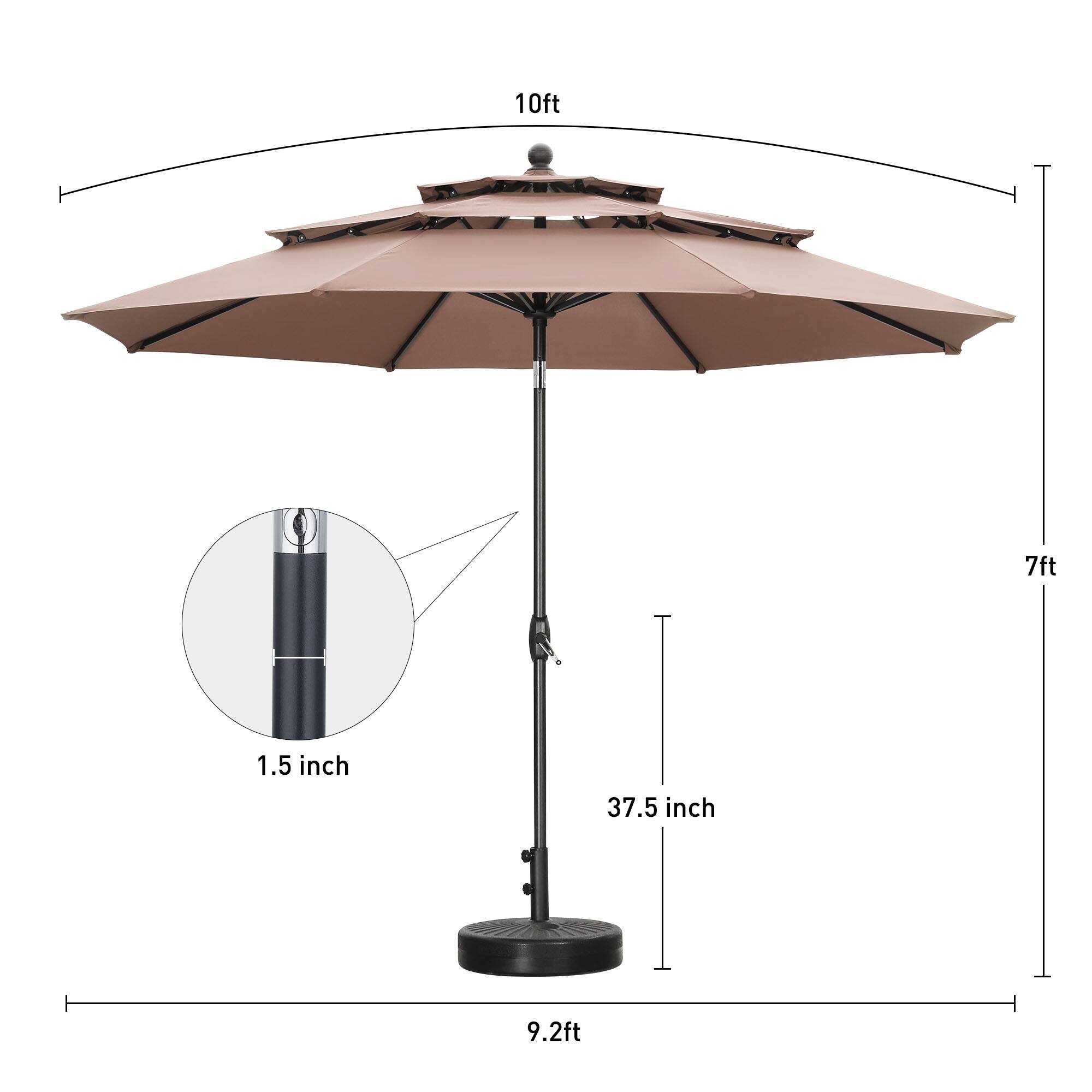 10ft, 7ft, 1.5 inch, 37.5 inch, 9.2ft
