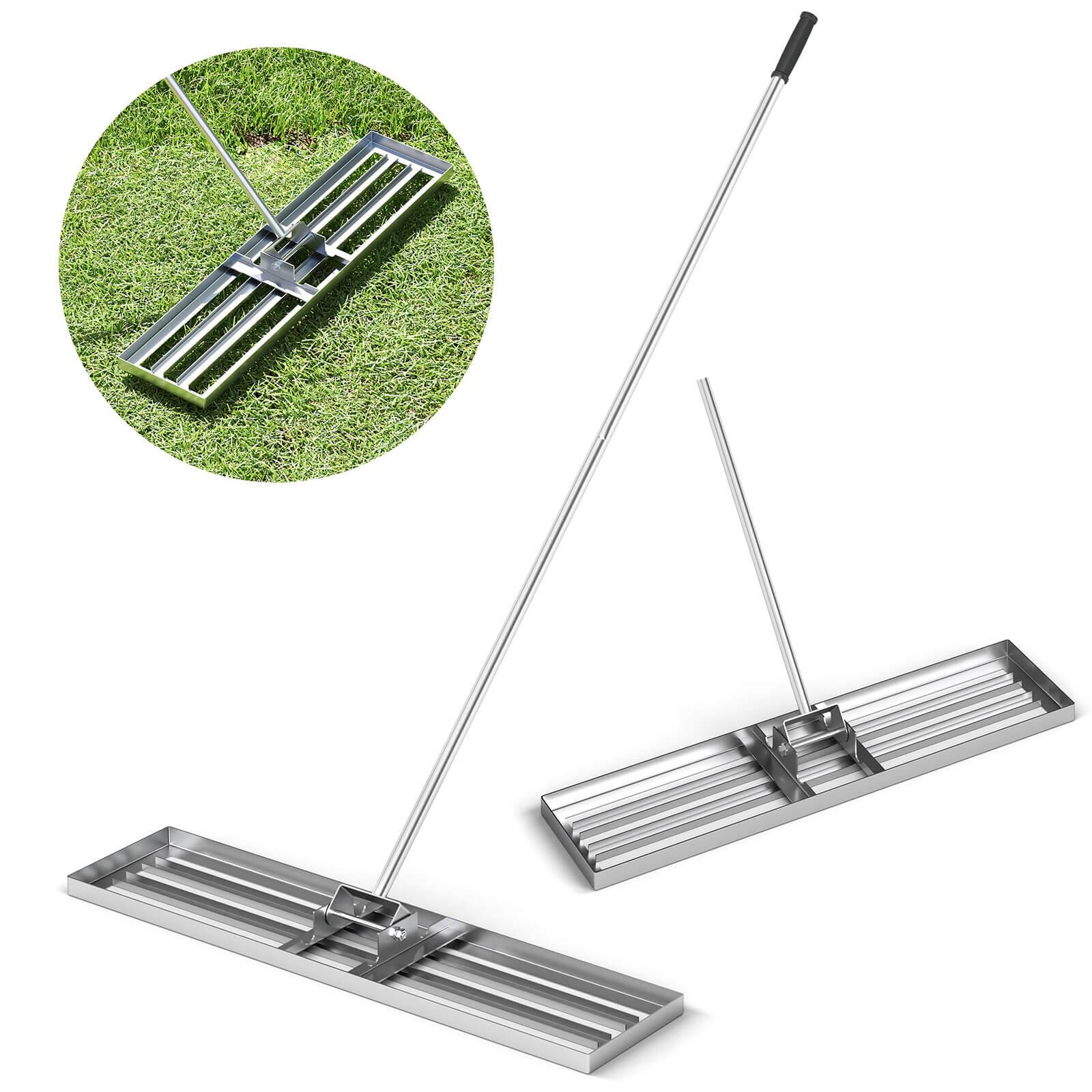 Alt View 9. Costway - Costway Lawn Leveling Rake 42" x 10" Heavy Duty Level Lawn Tool for Garden Backyard/Lawn - Silver.