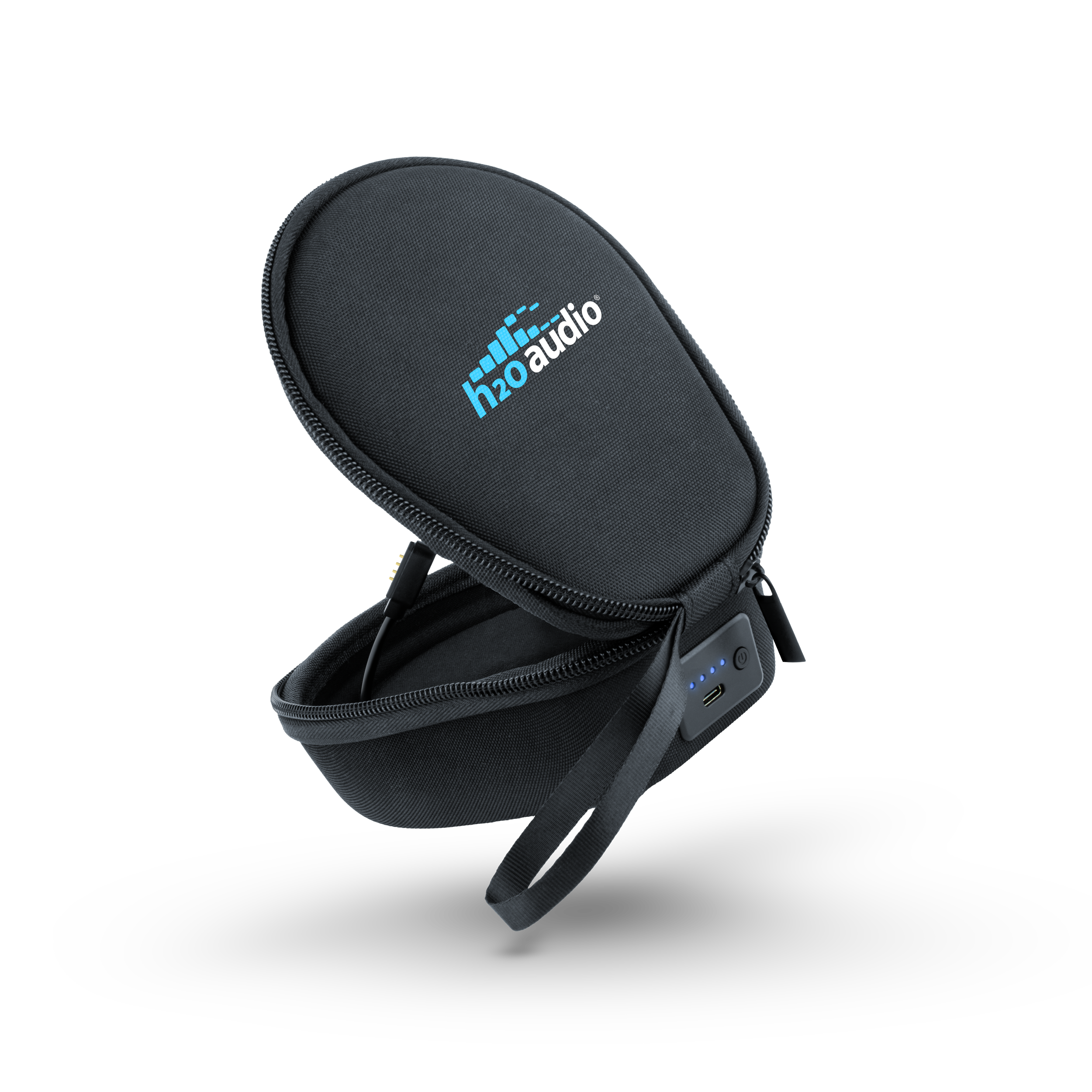 The text on the image reads "h2o audio."