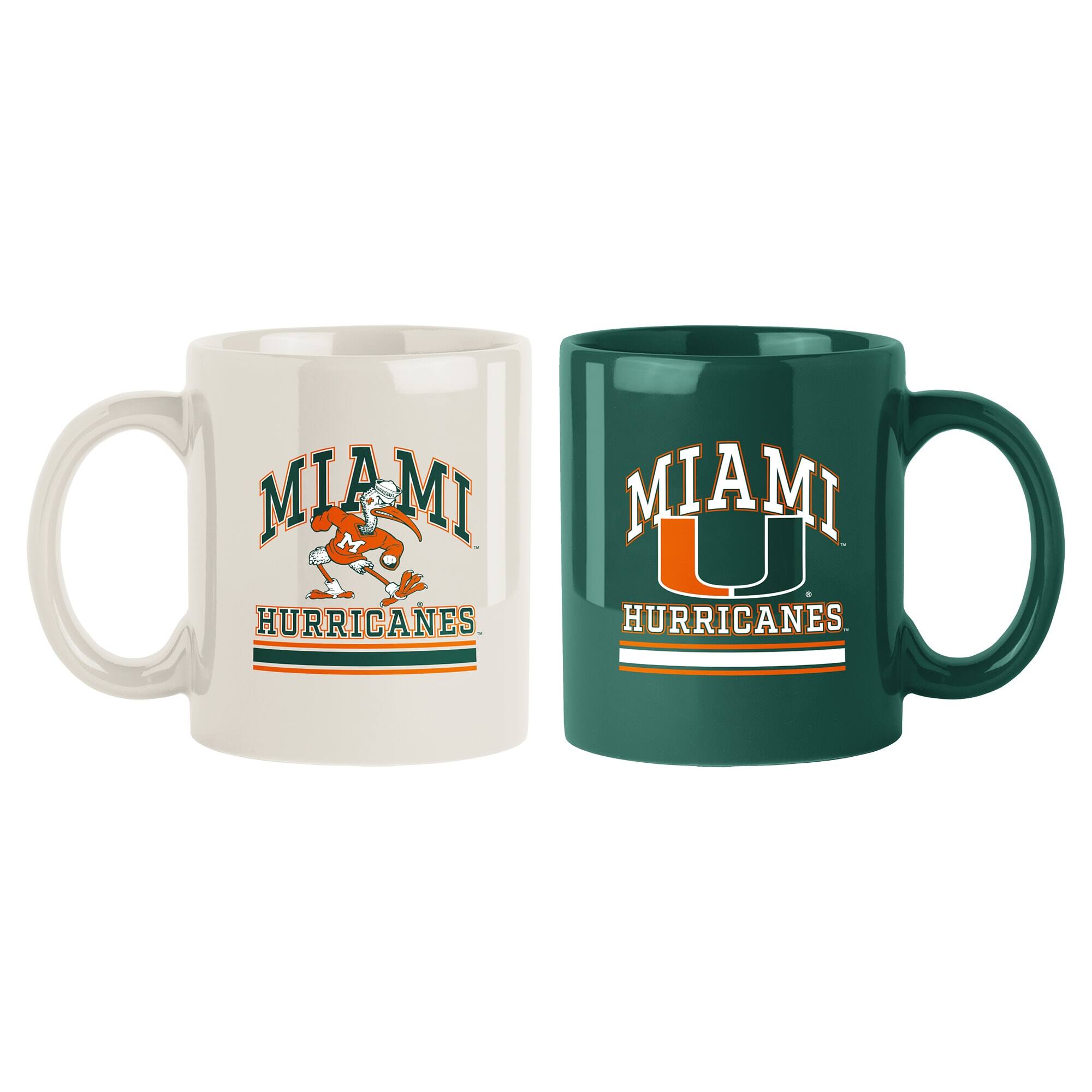 Logo Brands - Miami Hurricanes 15oz. Current & Throwback Mug Set - Multicolor price history on PriceWatchPro