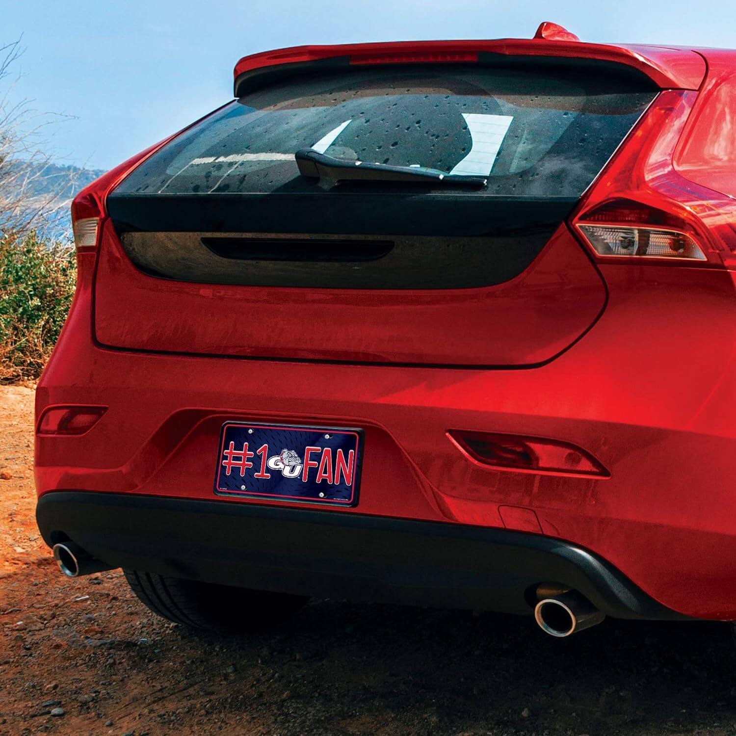 Alt View 2. Rico Industries - Gonzaga Bulldogs #1 Fan Metal License Plate Auto Tag - Multi.