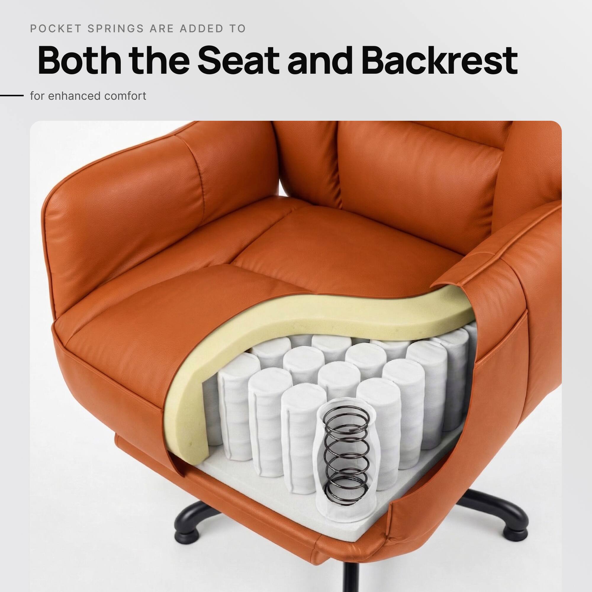 POCKET SPRINGS ARE ADDED TO  
Both the Seat and Backrest  
for enhanced comfort