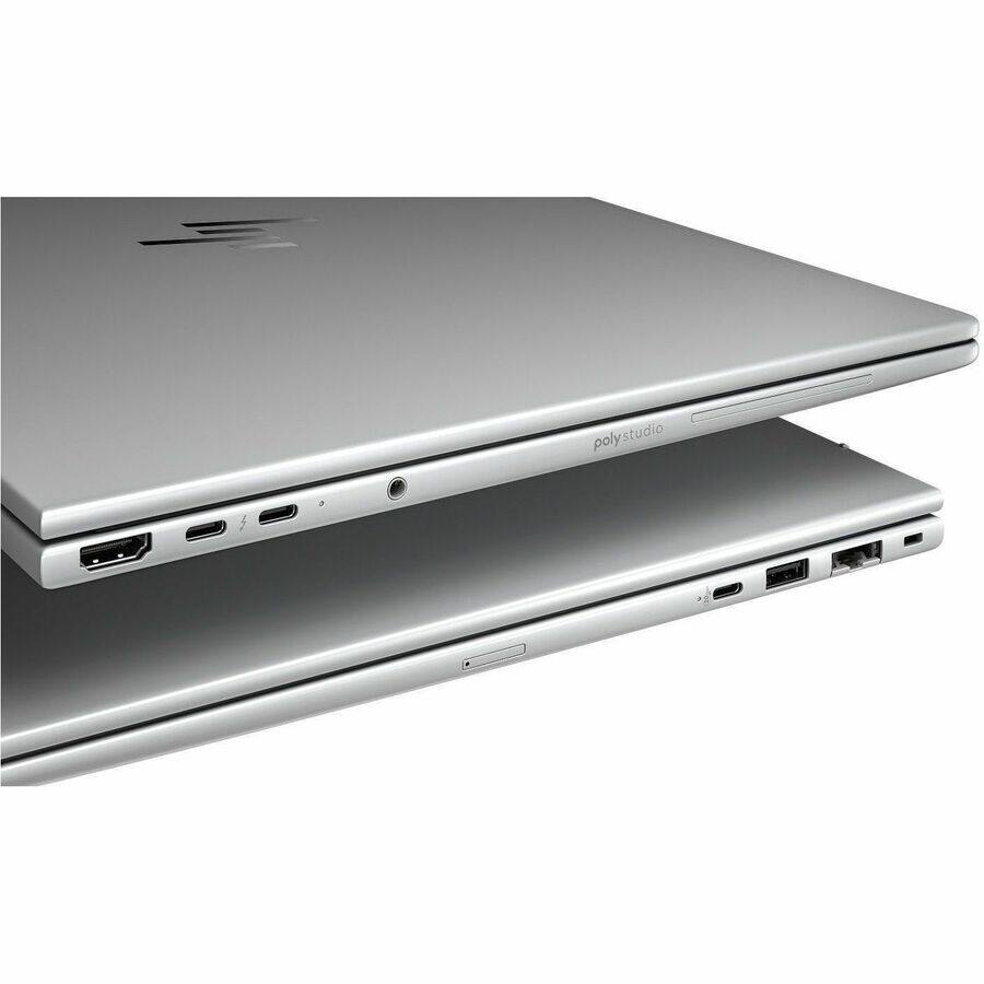 Alt View 4. HP - HP EliteBook 8 G1a 16" Copilot+ PC Notebook - WUXGA - 60 Hz - AMD Ryzen 7 PRO 250 - 16 GB - 512 GB SSD - English - Glacier Silver.