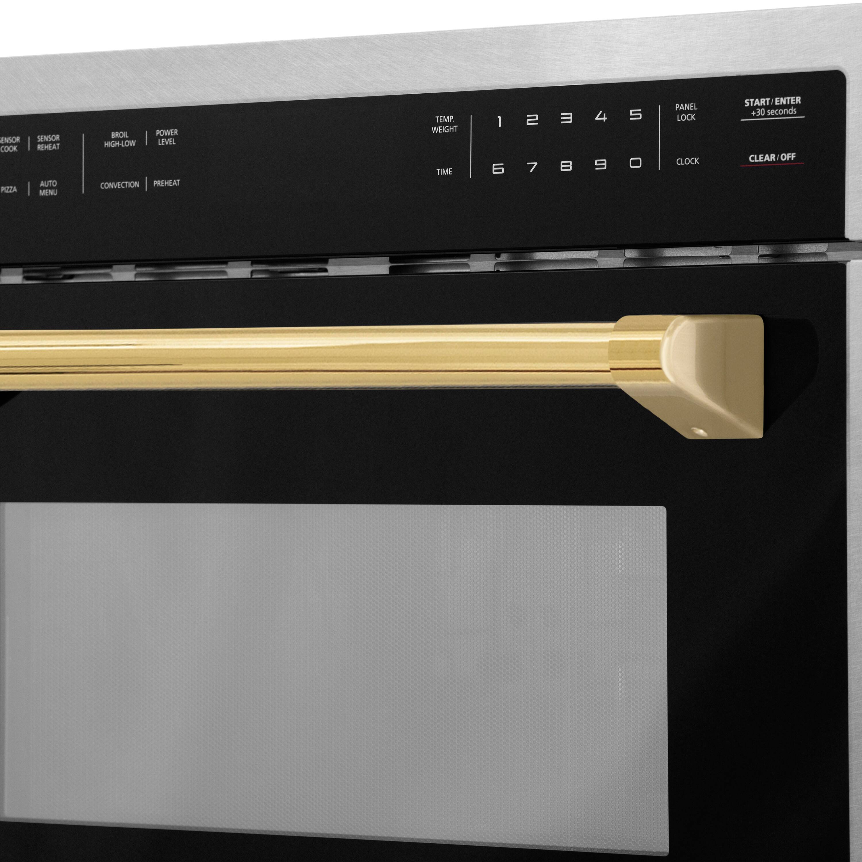 SENSOR COOK  
SENSOR REHEAT  
AUTO  
MENU  
PIZZA  
BROIL  
HIGH-LOW  
POWER LEVEL  
CONVECTION  
PREHEAT  

TEMP  
WEIGHT  
CLOCK  
TIME  

1 2 3 4 5  
6 7 8 9 0  

PANEL LOCK  
START/ENTER  
CLEAR/OFF  

+30 seconds