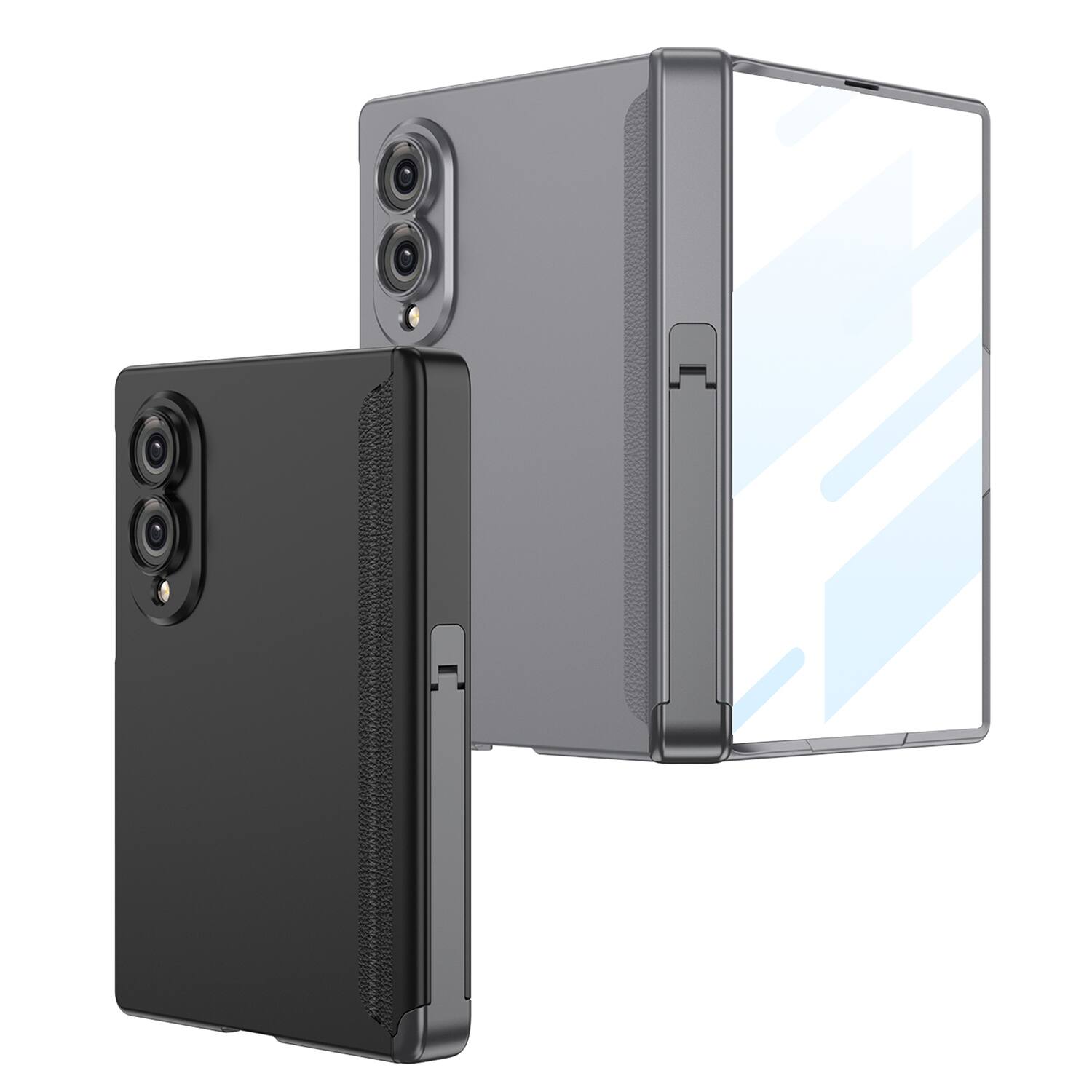 Alt View 2. Dteck - for Samsung Galaxy Z Fold8 Full-Body Case with Hinge Protection,Built-in Screen Protector,Shock-absorbent Hard PC Cover - Gray.