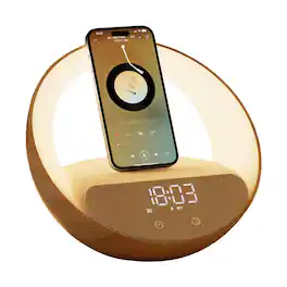 Dazzed Corner - Alarm clock,Bluetooth Speaker,Wireless Charging Station - Wood