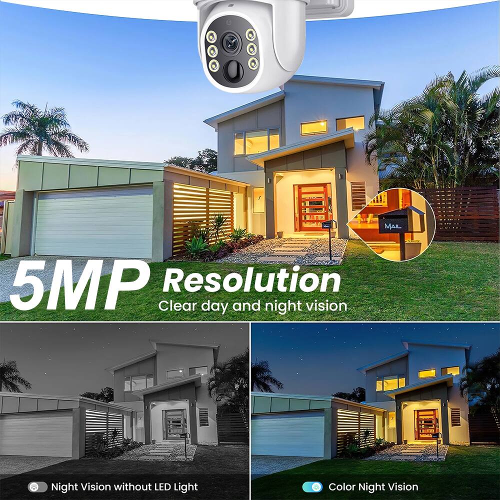 5MP Resolution  
Clear day and night vision  

- Night Vision without LED Light  
- Color Night Vision