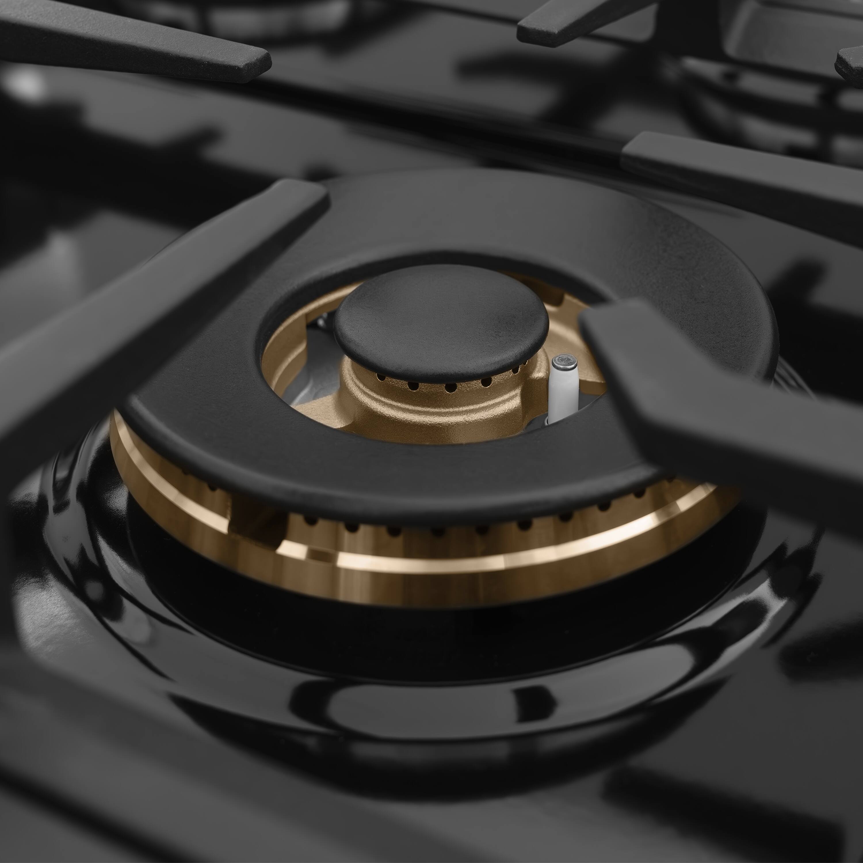Alt View 9. ZLINE - ZLINE Autograph 36 in. Classic Rangetop w/ 6 Burners in Satin Stainless Steel & Bronze Accents - Satin Stainless Steel.