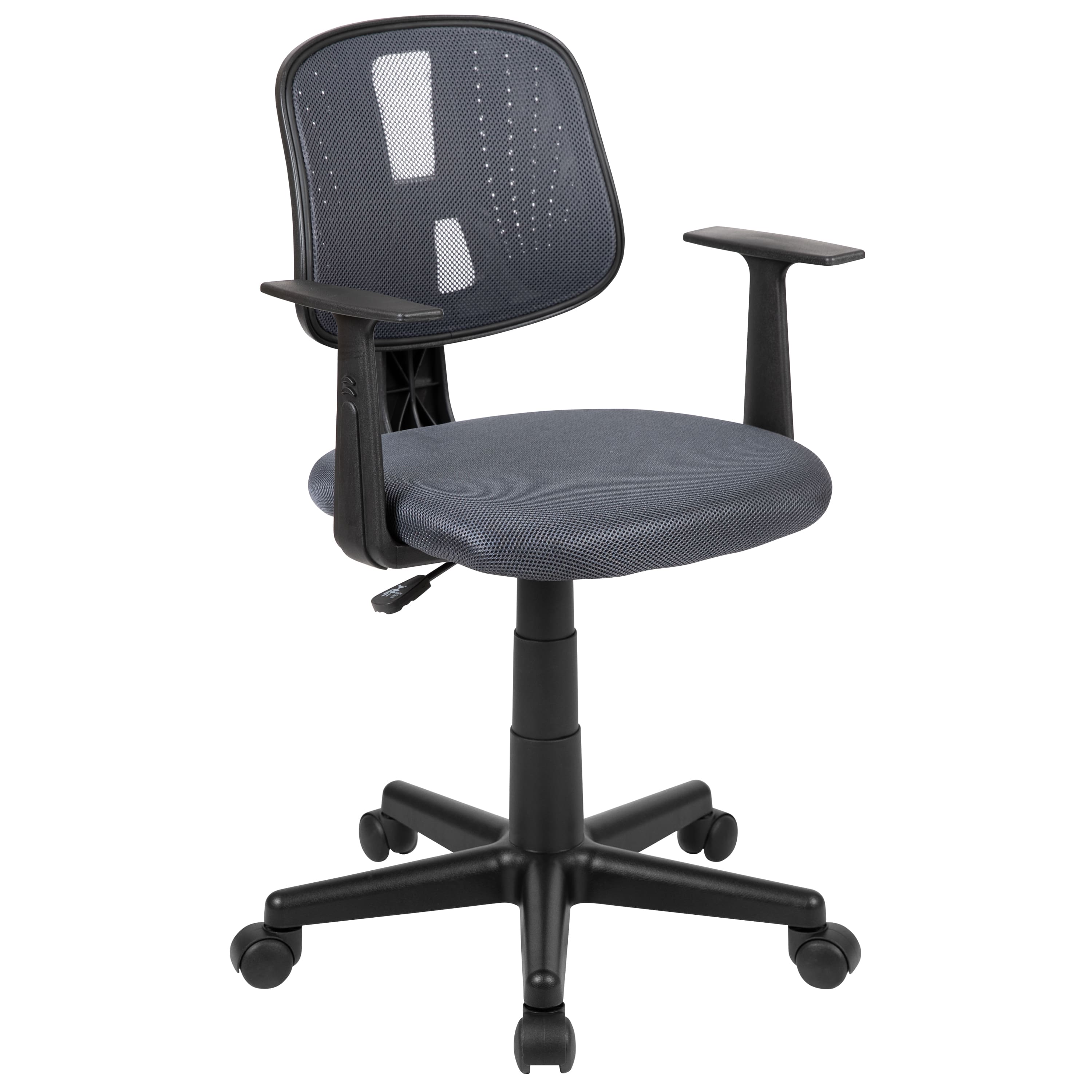 Emma + Oliver - Pivot Back Mesh Swivel Task Office Chair with Arms - Gray