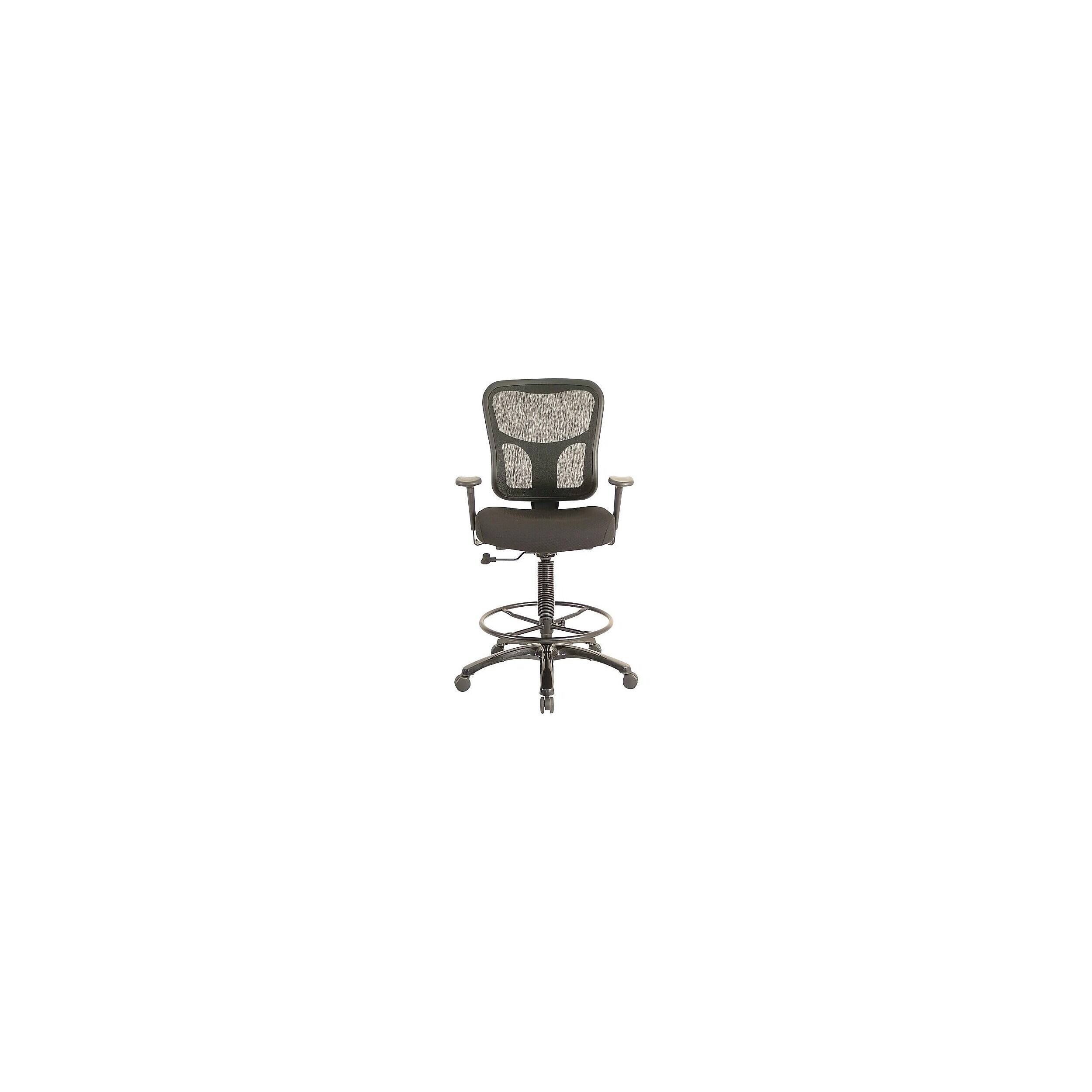 Alt View 3. Tempur-Pedic - Fabric Drafting Chair with Backrest and Footrest with Lumbar Support, Black (TP8200-BLACK) - Black.