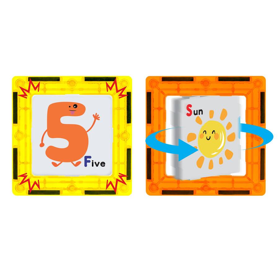 PicassoTiles PICASSO TILES 56 PC Learning, Educational, Magnetic Tiles ...