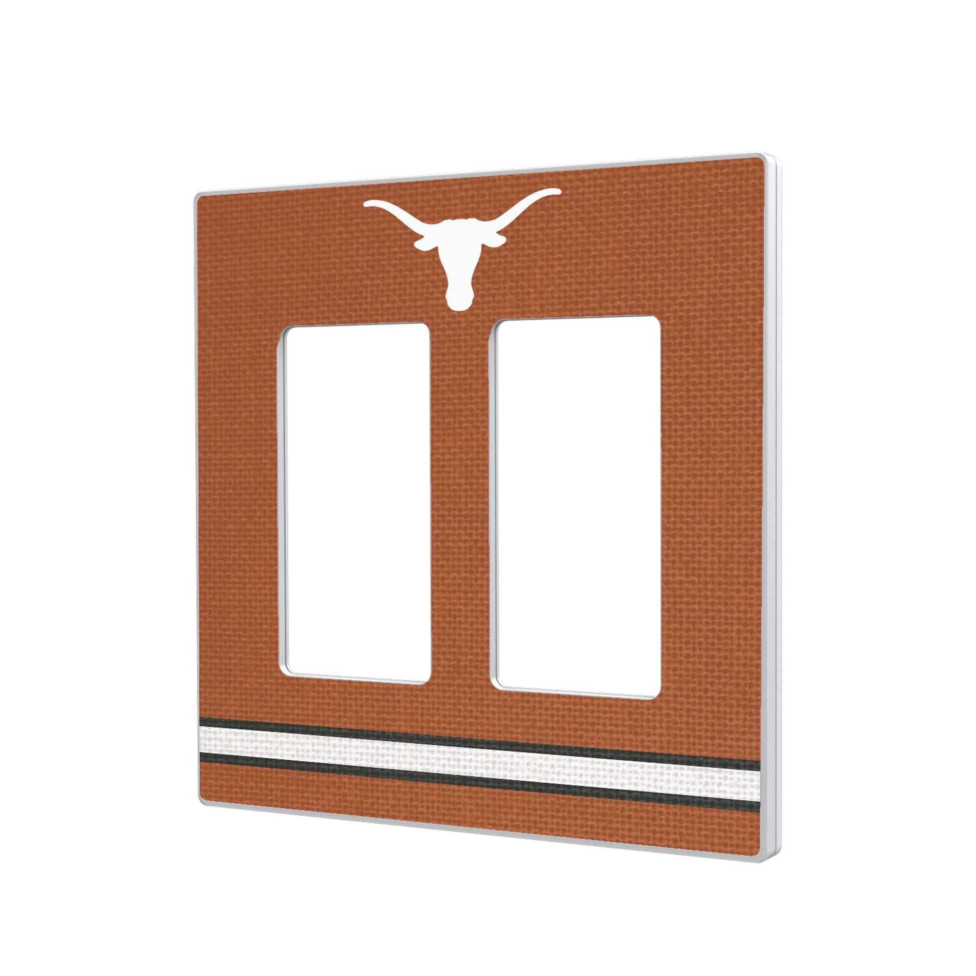 Keyscaper - Texas Longhorns Stripe Design Double Rocker Light Switch Plate - Multicolor