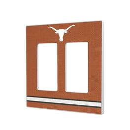 Keyscaper - Texas Longhorns Stripe Design Double Rocker Light Switch Plate - Multicolor