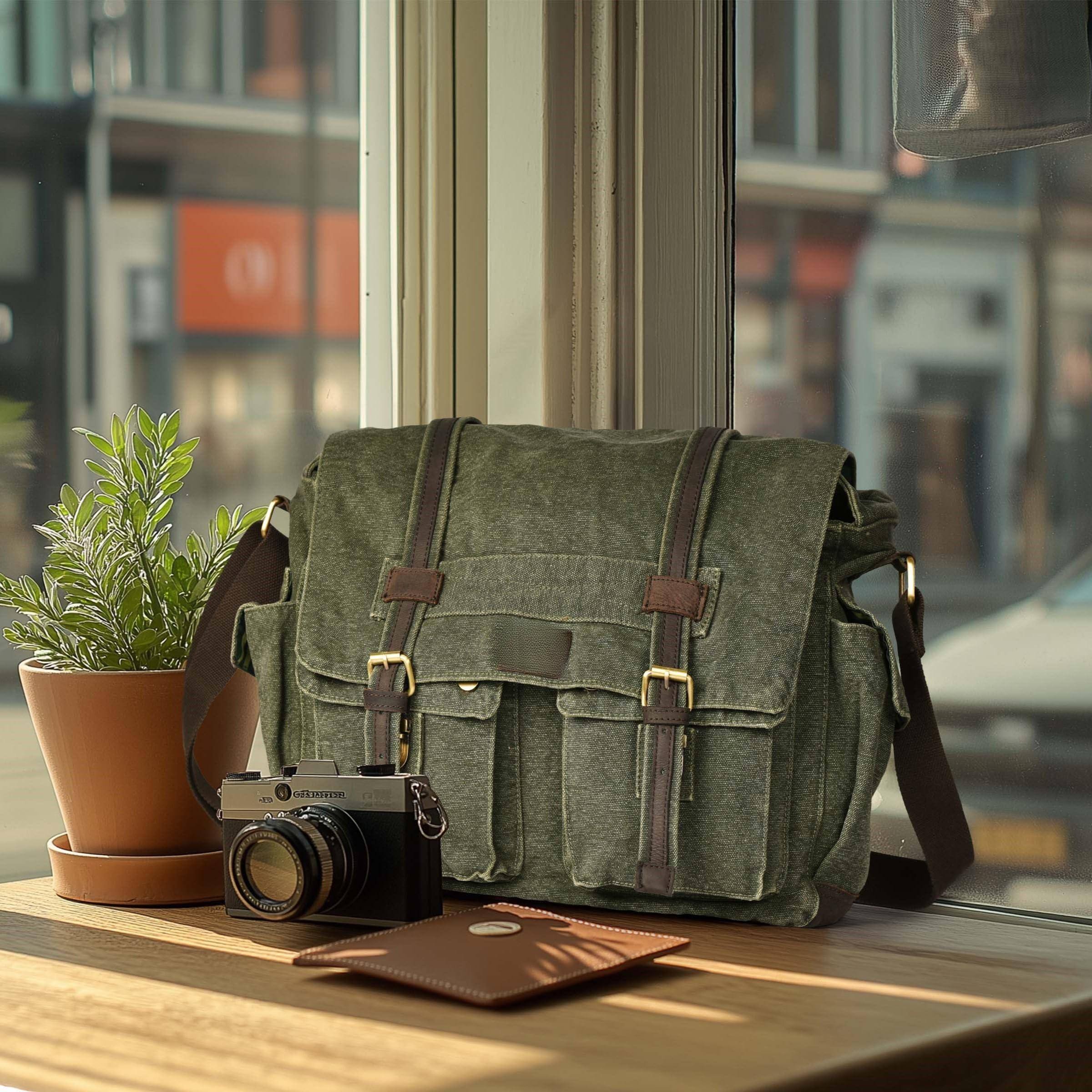 Alt View 8. Skar Audio - Canvas Messenger Shoulder Bag For Men & Women - Stylish Crossbody Satchel Office Travel Daily Use Durable - Blue.