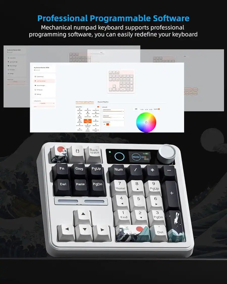 Womier SK30 Mechanical Numpad, Mini Keyboard,Macro Software RGB Number ...