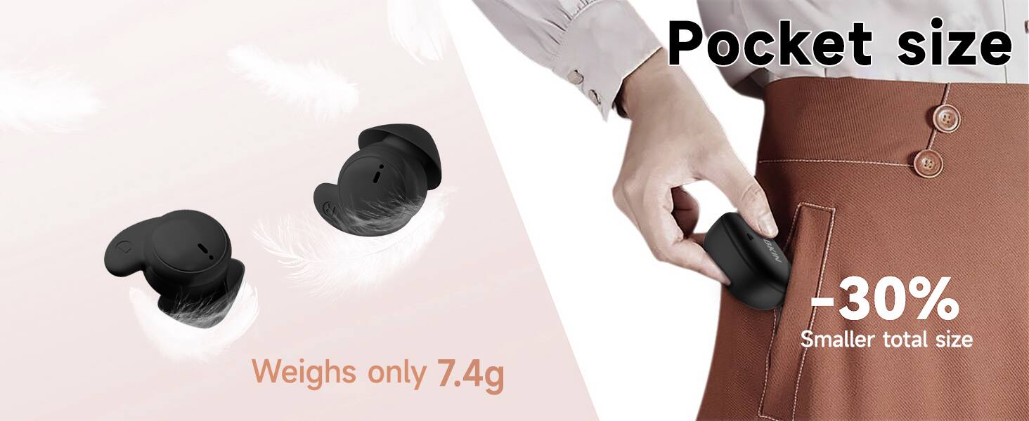 Pocket size  
Weighs only 7.4g  
-30% Smaller total size