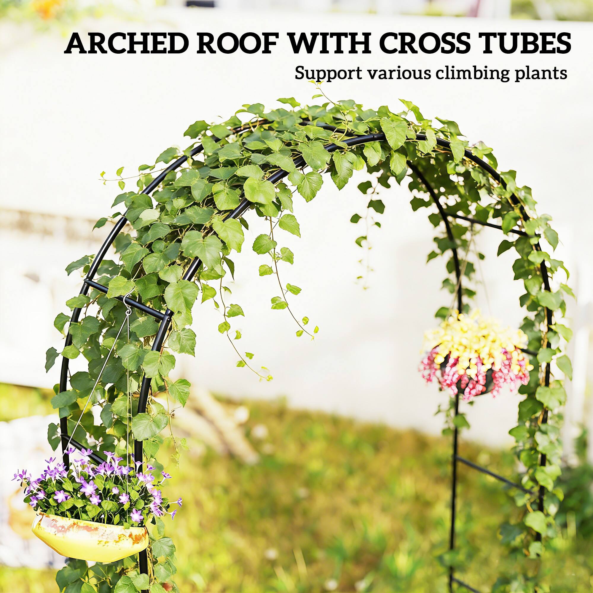 ARCHED ROOF WITH CROSS TUBES  
Support various climbing plants