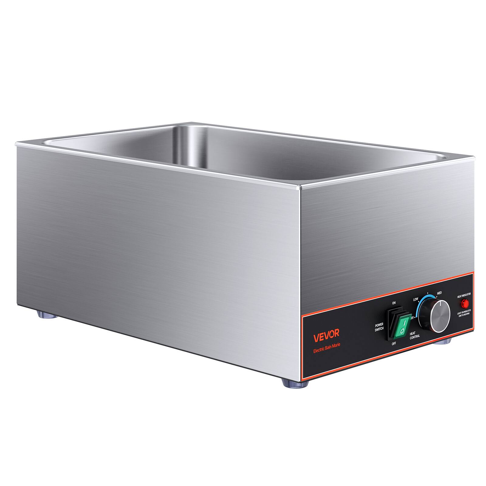 VEVOR  
Electric Bain Marie  
POWER SWITCH  
OFF  
LOW  
MID  
HIGH  
HEATER ON/OFF  
MAINT CONTROL