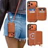Ornarto - for Detachable Wallet Case for iPhone 17 Pro Max with MagSafe, Case with Card Holder Wrist Strap - Brown