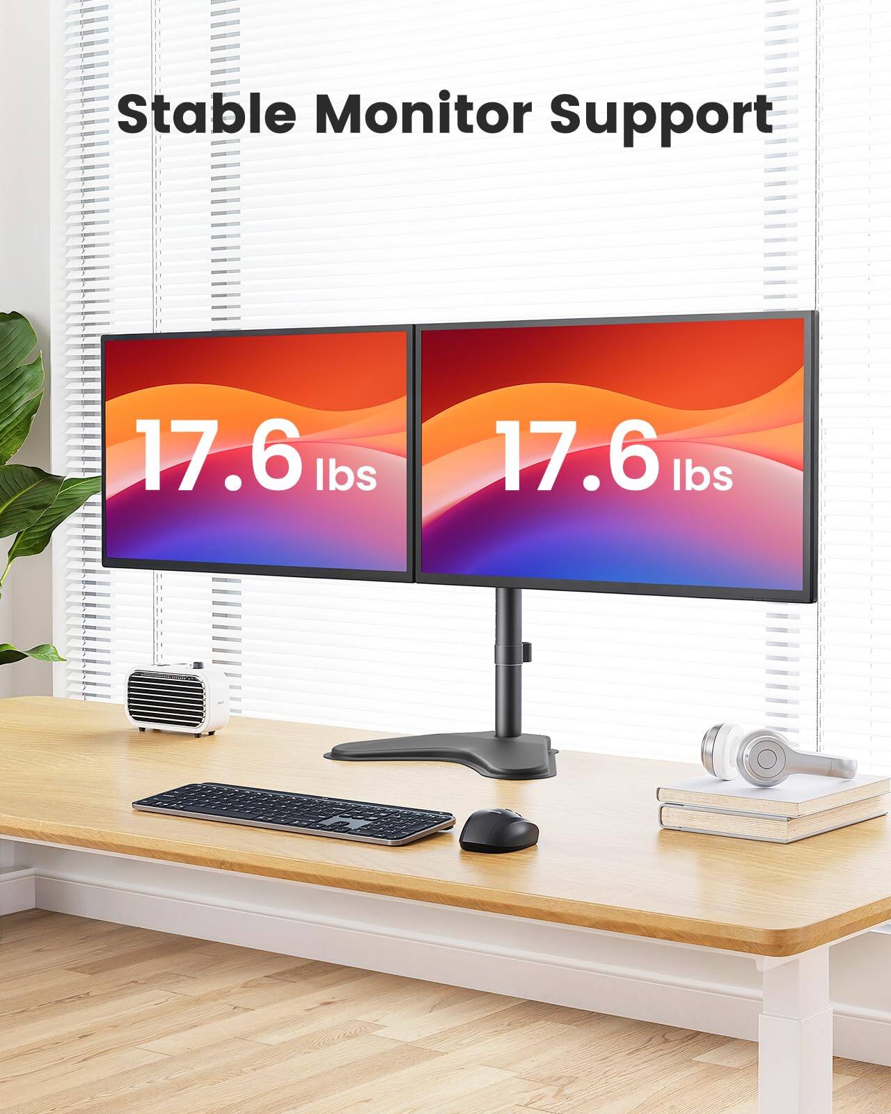Stable Monitor Support  
17.6 lbs  
17.6 lbs