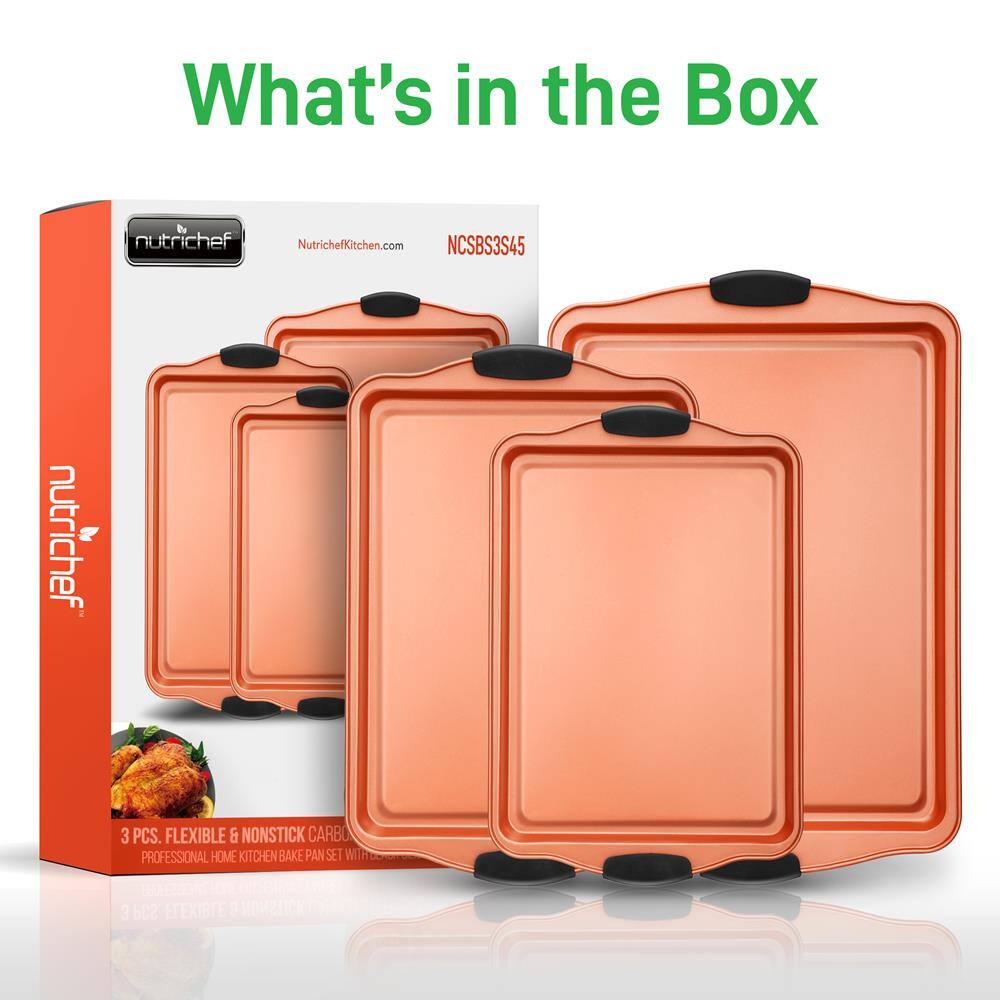 What's in the Box

nutrichef  
NutrichefKitchen.com  
NCSBS3S45

3 PCS. FLEXIBLE & NONSTICK CARBO PROFESSIONAL HOME KITCHEN BAKE PAN SET