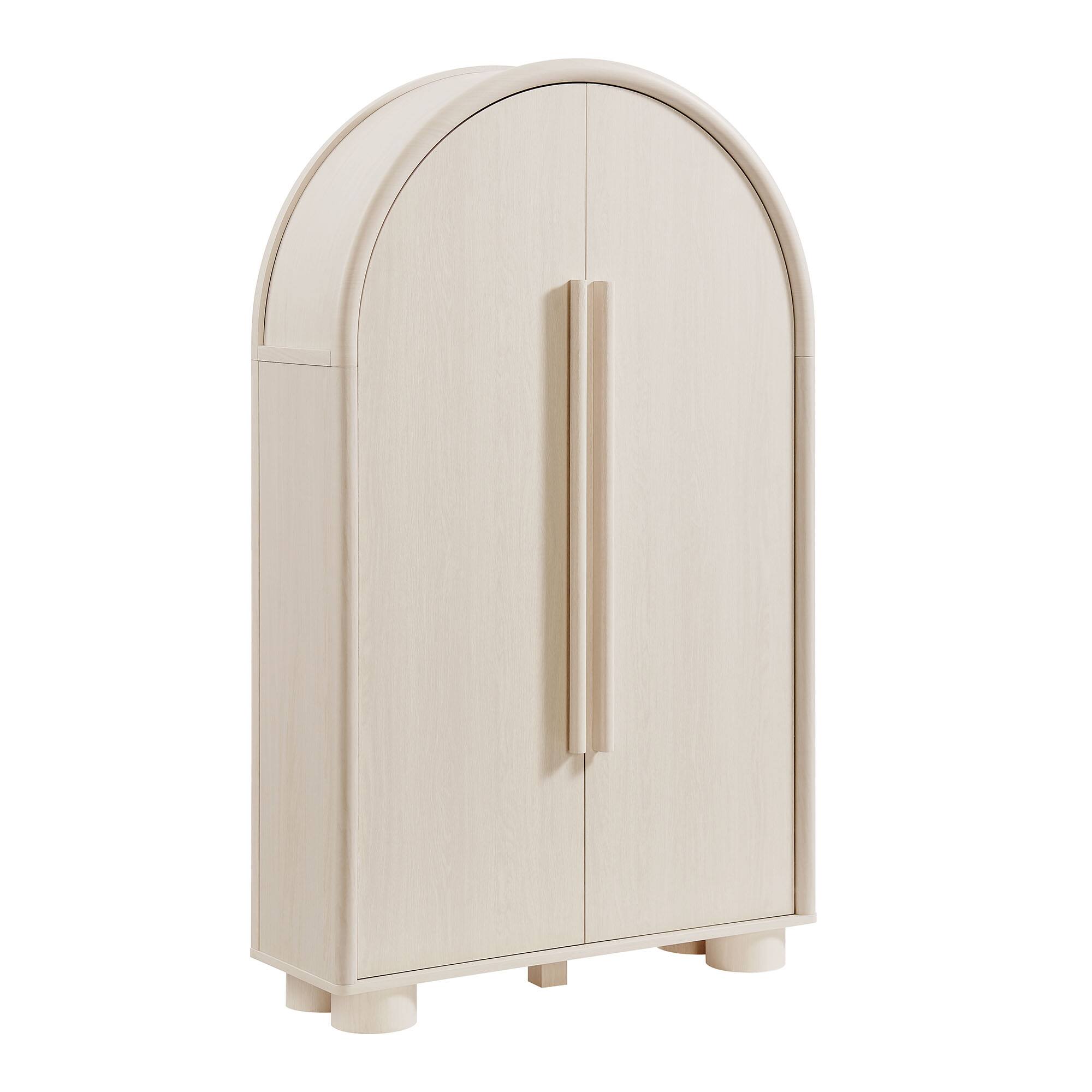 Angle. Modway - Bellamy Arched Fold-Out Desk Cabinet by Modway - Ash.