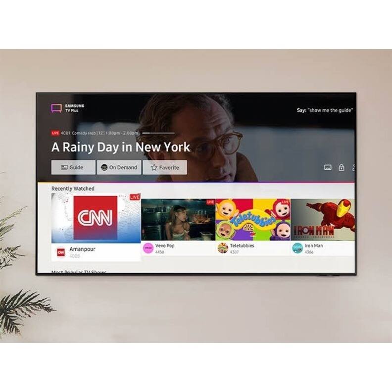 SAMSUNG TV Plus

Say: "show me the guide"

LIVE 4001 Comedy Hub | 12 | 1:00pm - 2:00pm
A Rainy Day in New York

Guide On Demand Favorite

Recently Watched
CNN LIVE 4008
Amanpour
Vevo Pop 4450
Teletubbies 4507
Iron Man 4306