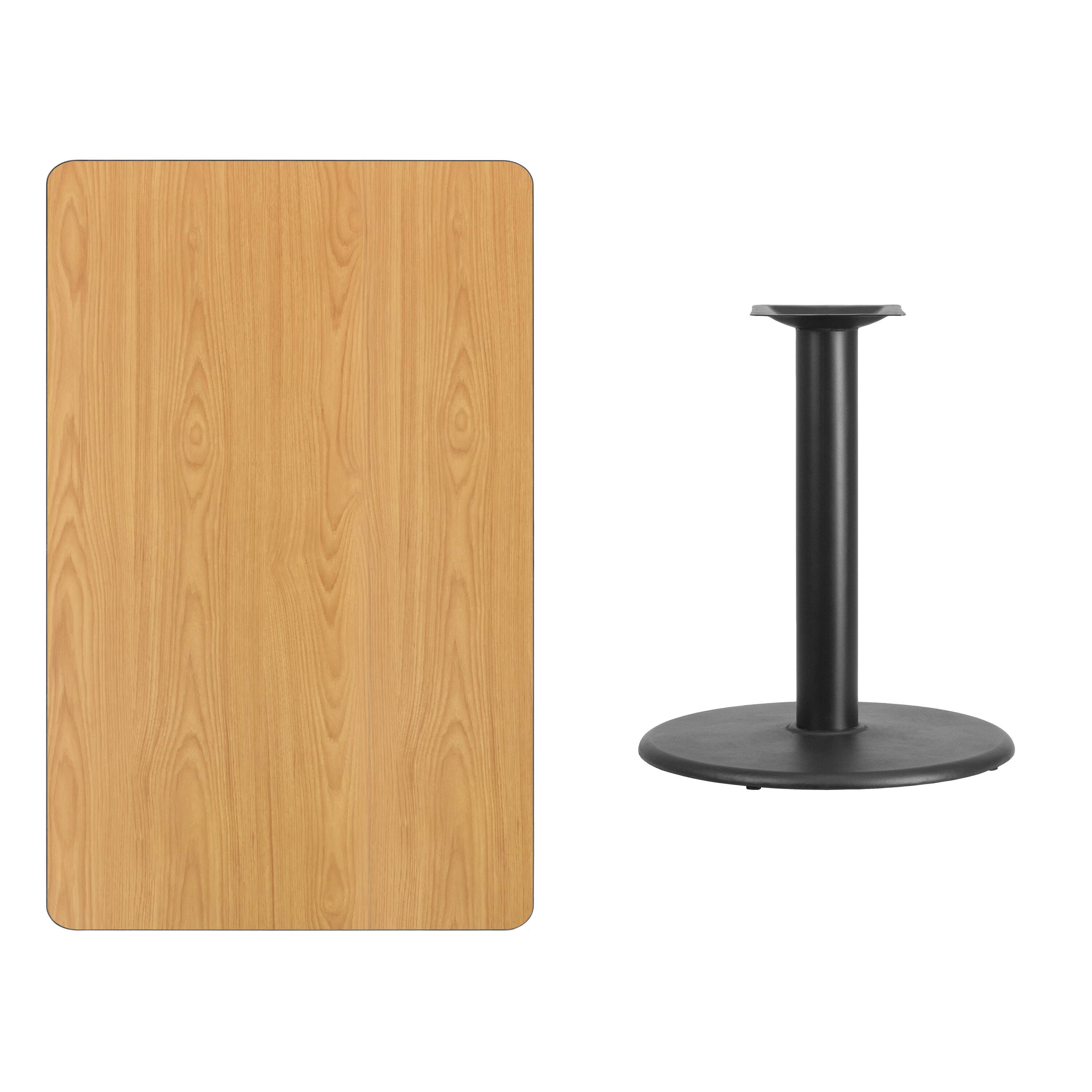 Alt View 2. Emma + Oliver - 30"x48" Rectangular Laminate Table with 24" Round Table Base - Natural.