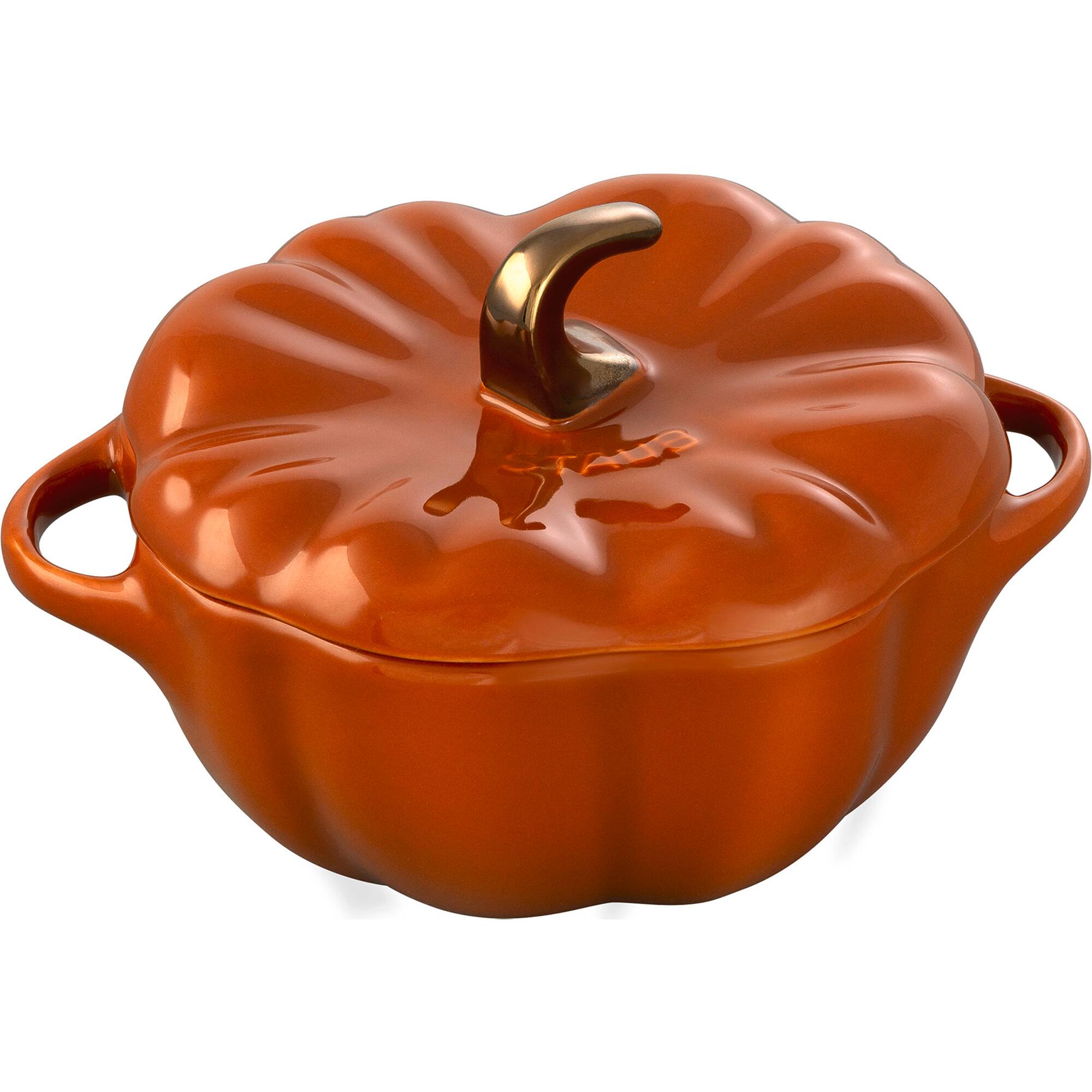 Front. Staub - Staub Ceramic 16-oz Petite Pumpkin Cocotte - Burnt Orange - Burnt Orange.
