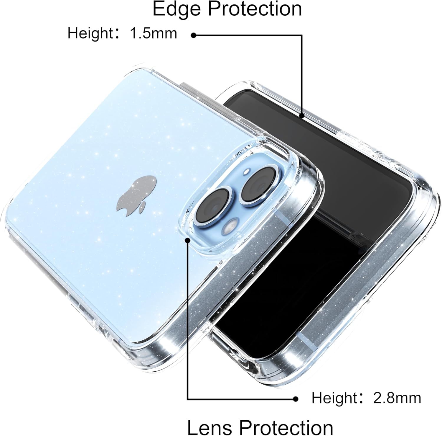 Edge Protection: Height: 1.5mm
Lens Protection: Height: 2.8mm