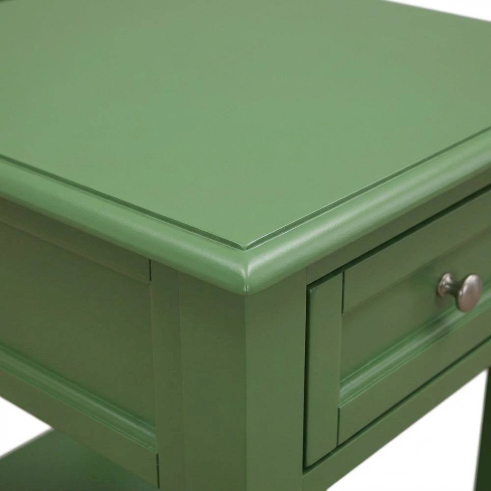 Back. FurniFact - Clover Green Nightstand with Wooden Drawer and Sturdy Construction for Bedroom - Clover Green.