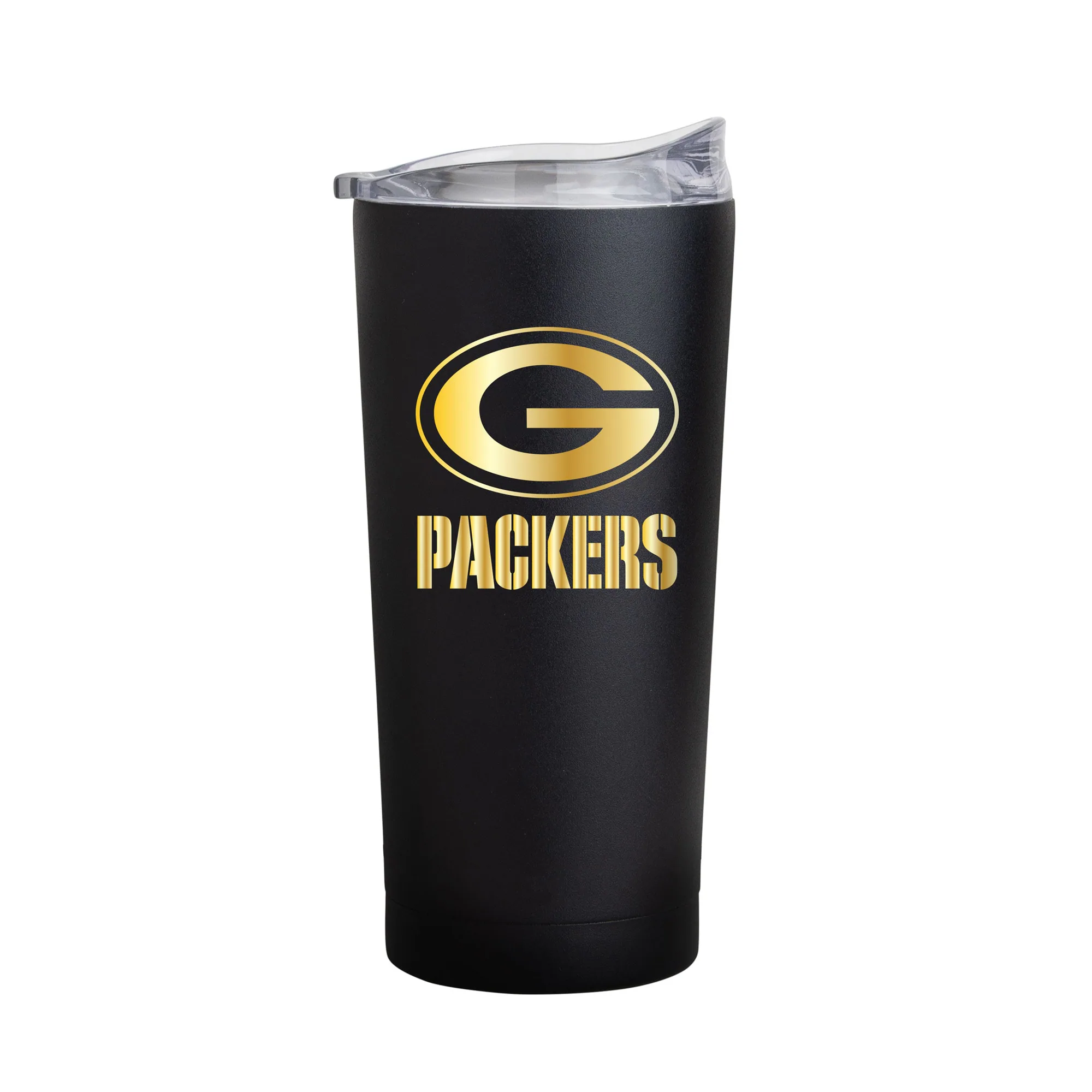 Logo Brands - Green Bay Packers Black Foil 20oz. Powder Coat Tumbler - Multicolor